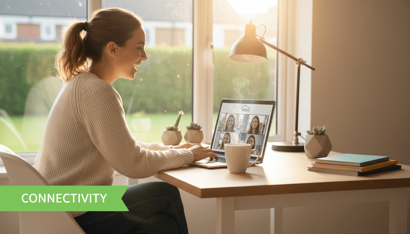 Professional working from home with fast, reliable internet connection